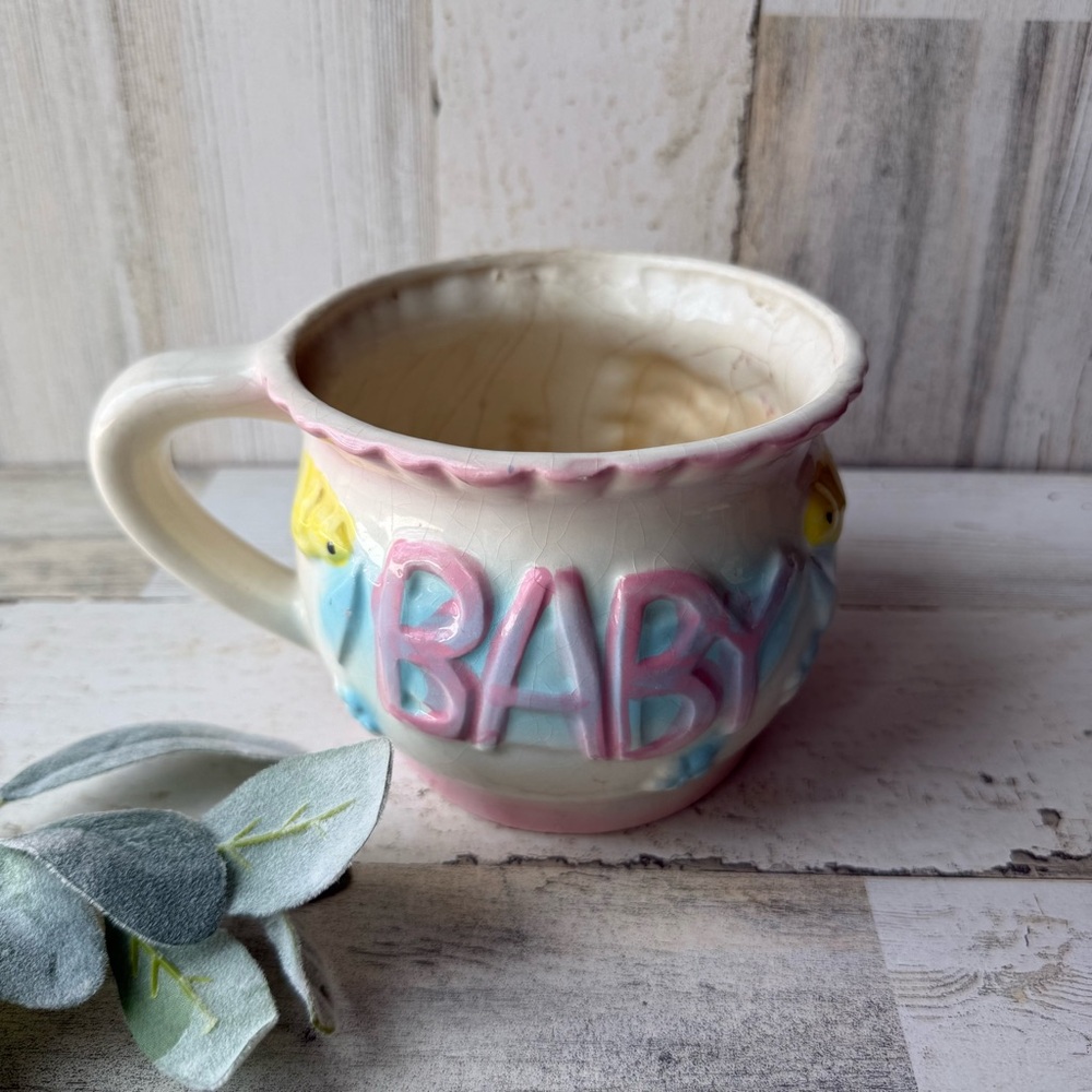 Vintage Baby Nursery Ceramic Planter 'Baby' (1983) Baby Shower Decor